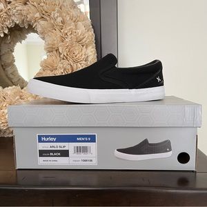 NEW! Hurley Arlo Men's Slip on Black Athletic Shoes Size 9
